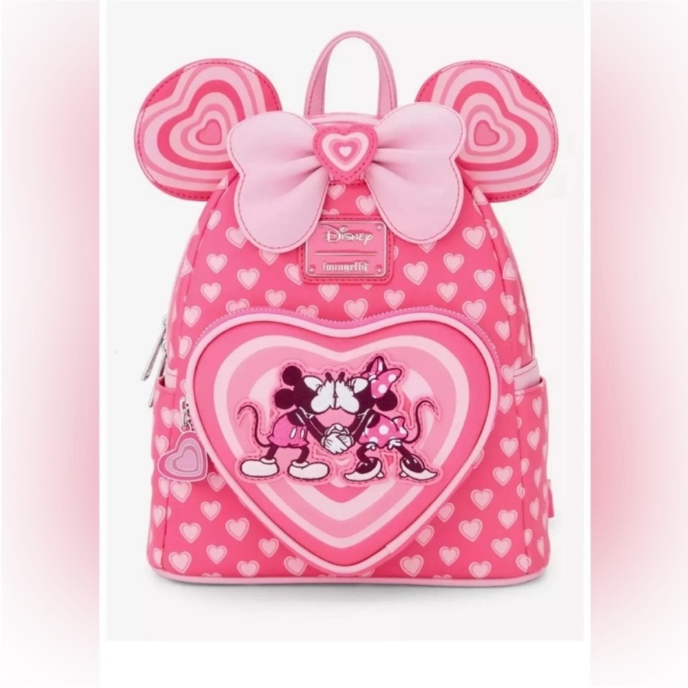 Loungefly NWT Disney Mickey & Minnie
Mouse Heart Ears Set w /wallet - Picture 2 of 9
